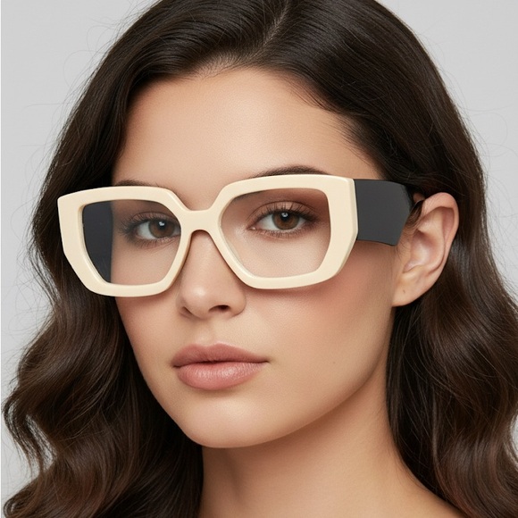 ✨Chic Cream and Black Women's Glasses - Picture 1 of 5